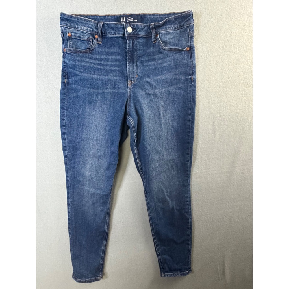 Gap Women 16/33R Universal Legging Jeans Blue High Rise Skinny Whiskered